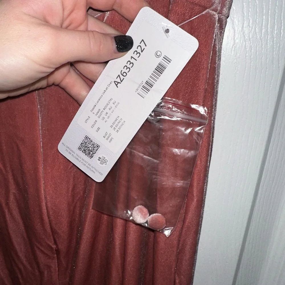 Azazie Velvet Bridesmaid Dress Dusty Rose - Picture 4 of 6